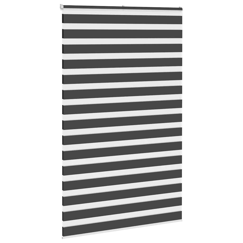 vidaXL Zebra Blind Black 150x230 cm Fabric Width 145,9 cm Polyester