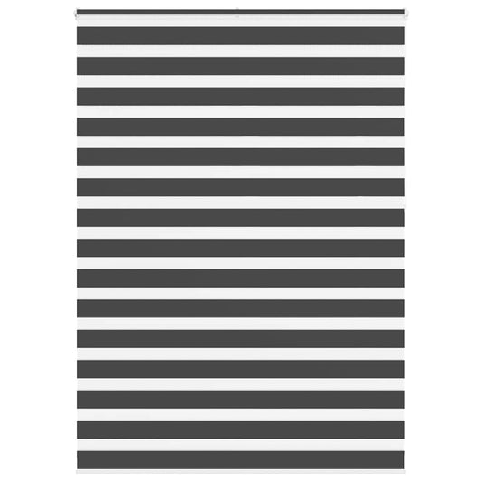 vidaXL Zebra Blind Black 155x230 cm Fabric Width 150.9 cm Polyester