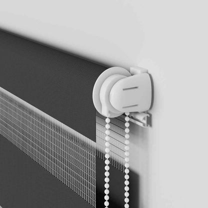 vidaXL Zebra Blind Black 155x230 cm Fabric Width 150.9 cm Polyester