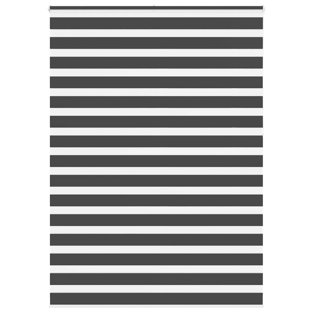 vidaXL Zebra Blind Black 160x230 cm Fabric Width 155.9 cm Polyester