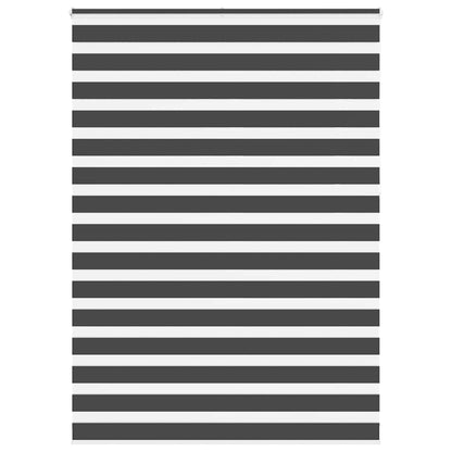 vidaXL Zebra Blind Black 160x230 cm Fabric Width 155.9 cm Polyester