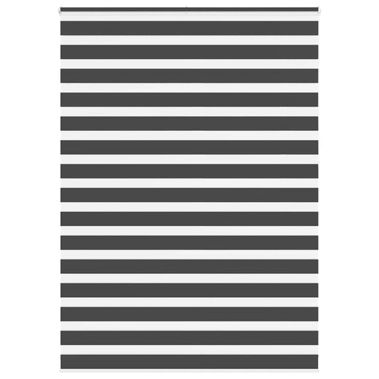 vidaXL Zebra Blind Black 160x230 cm Fabric Width 155.9 cm Polyester