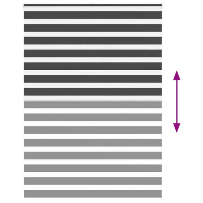 vidaXL Zebra Blind Black 165x230 cm Fabric Width 160,9 cm Polyester
