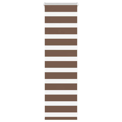 vidaXL Zebra Blind Brown 40x100 cm Fabric Width 35.9 cm Polyester