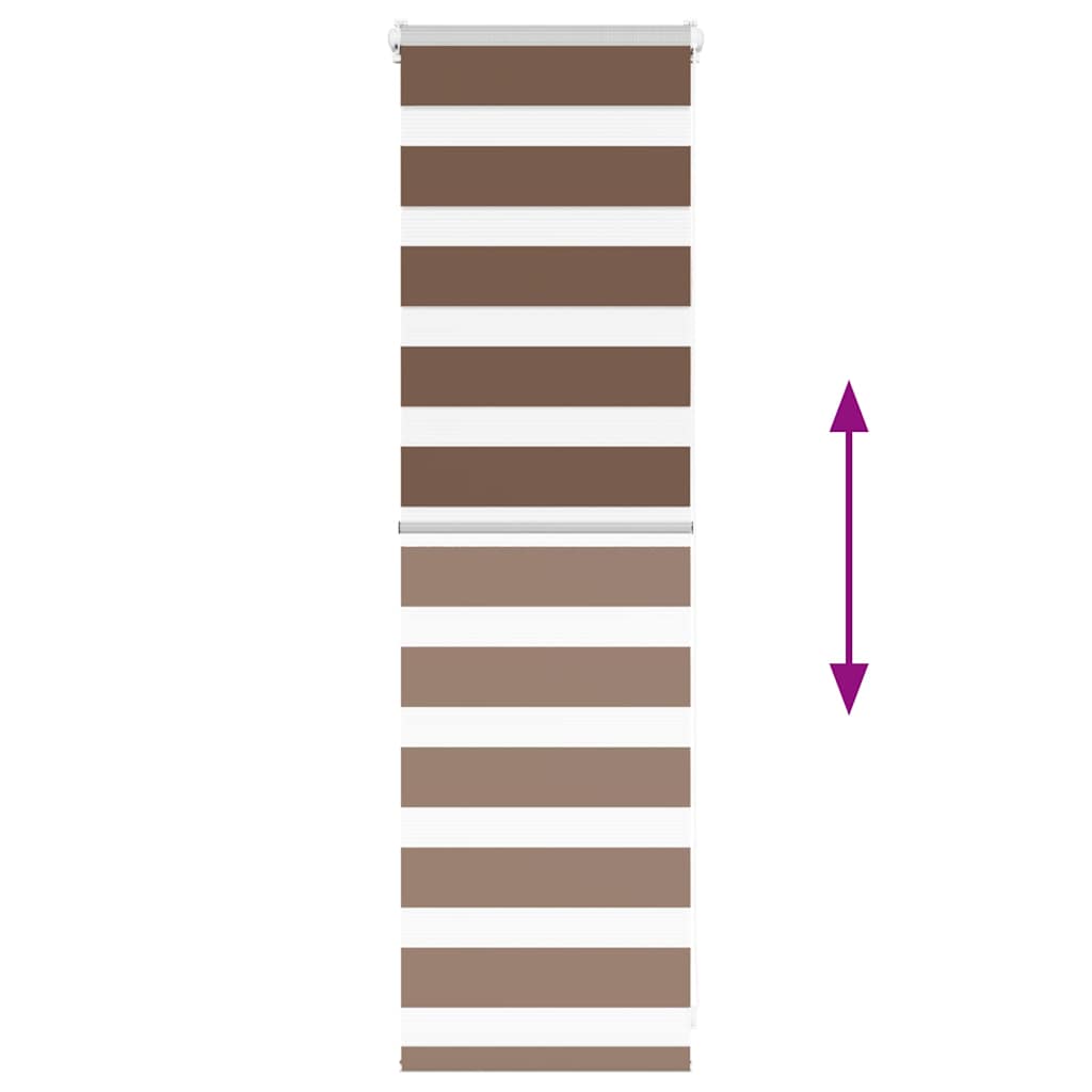 vidaXL Zebra Blind Brown 40x100 cm Fabric Width 35.9 cm Polyester