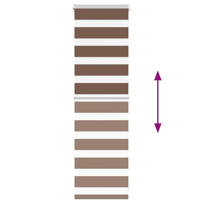vidaXL Zebra Blind Brown 40x100 cm Fabric Width 35.9 cm Polyester