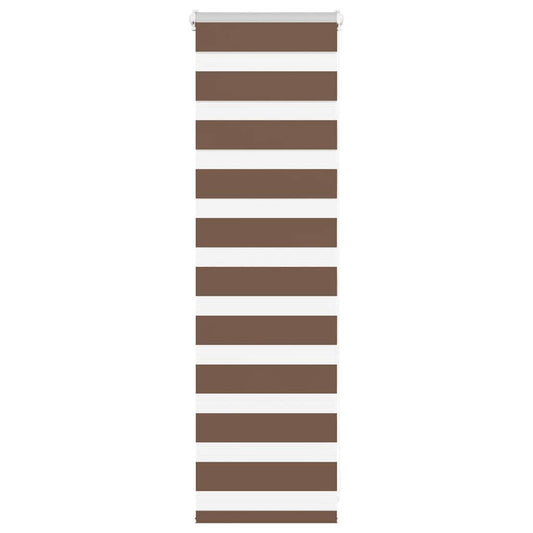 vidaXL Zebra Blind Brown 45x100 cm Fabric Width 40.9 cm Polyester