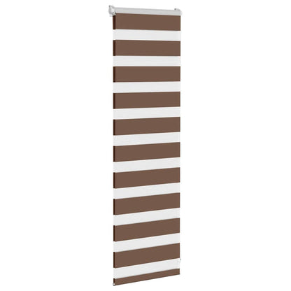 vidaXL Zebra Blind Brown 50x100 cm Fabric Width 45,9 cm Polyester