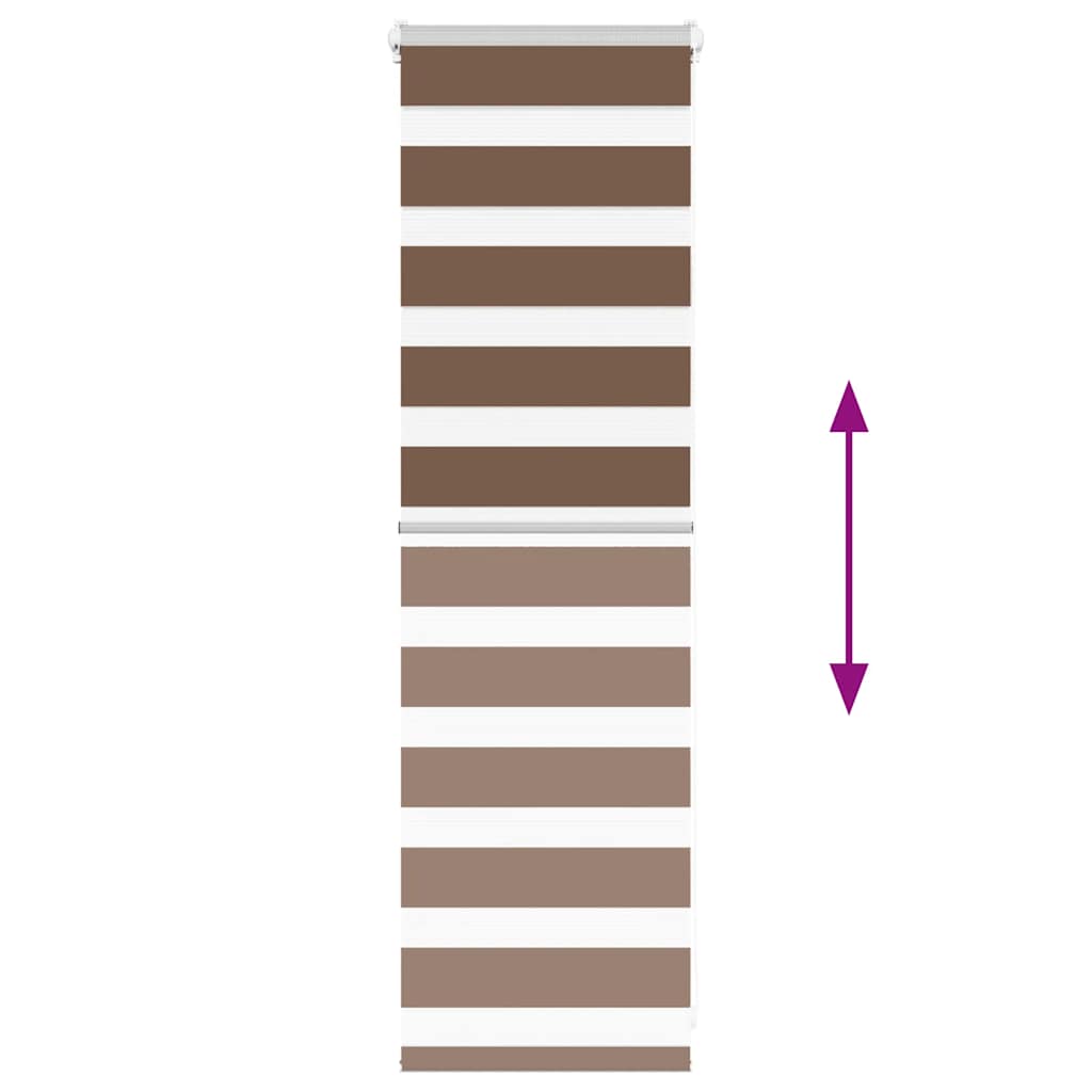 vidaXL Zebra Blind Brown 50x100 cm Fabric Width 45.9 cm Polyester