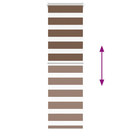 vidaXL Zebra Blind Brown 50x100 cm Fabric Width 45.9 cm Polyester