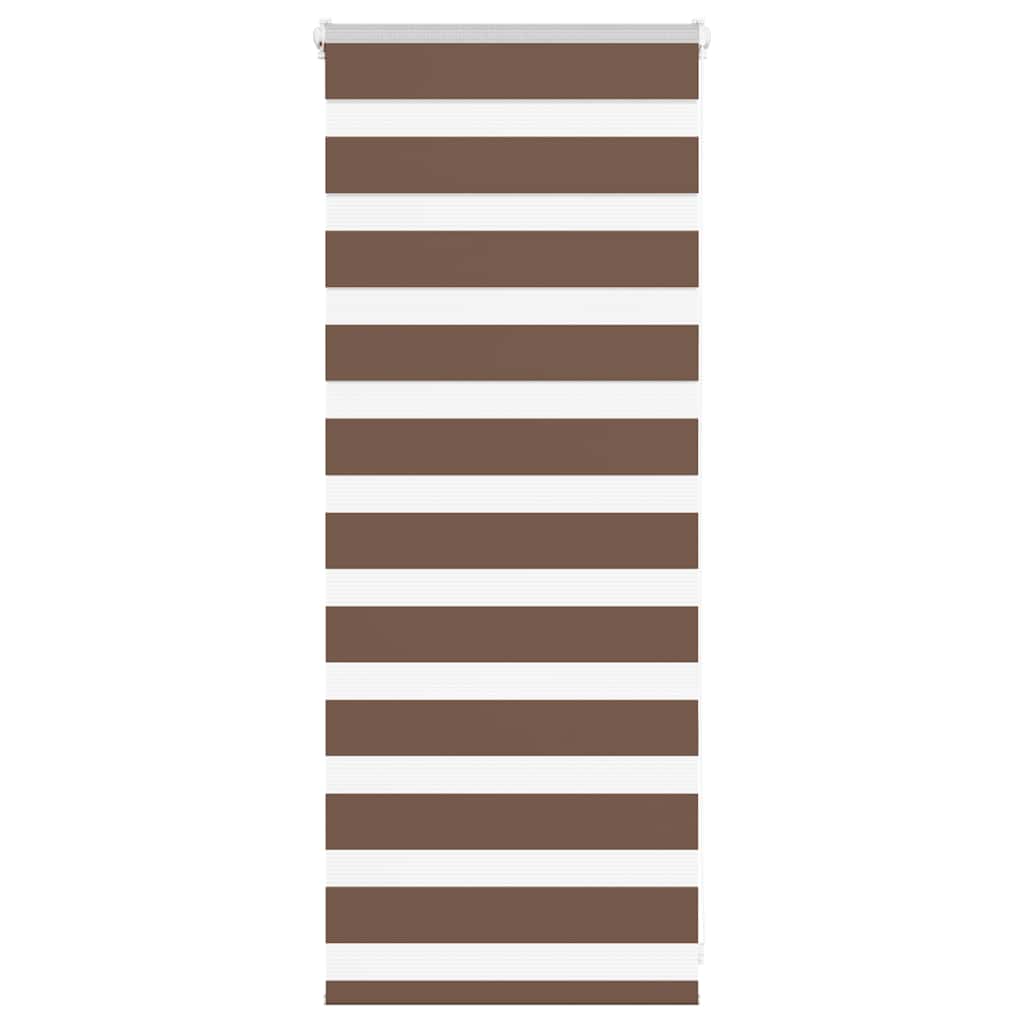 vidaXL Zebra Blind Brown 55x100 cm Fabric Width 50.9 cm Polyester