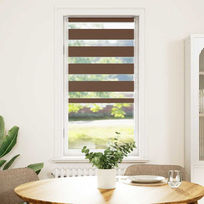 vidaXL Zebra Blind Brown 60x100 cm Fabric Width 55,9 cm Polyester