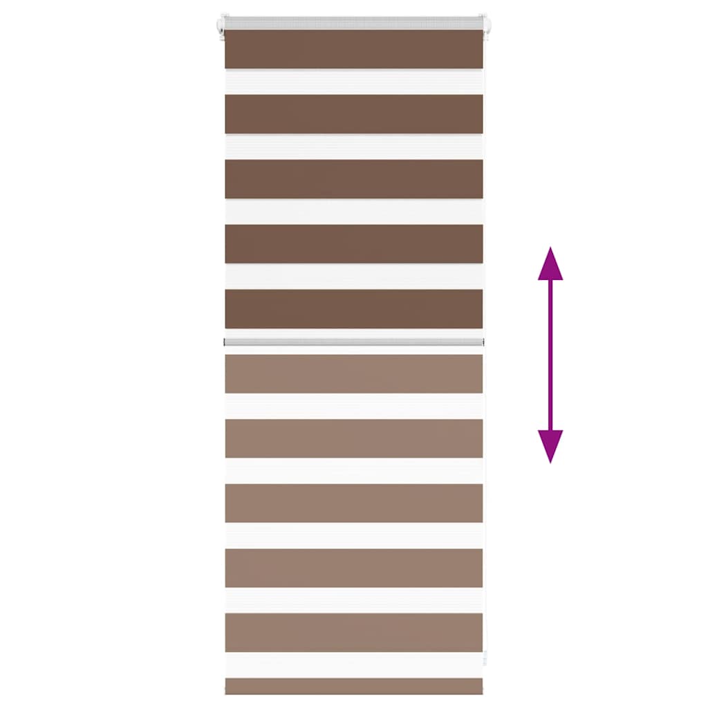 vidaXL Zebra Blind Brown 60x100 cm Fabric Width 55.9 cm Polyester