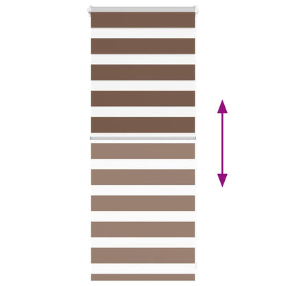 vidaXL Zebra Blind Brown 60x100 cm Fabric Width 55.9 cm Polyester