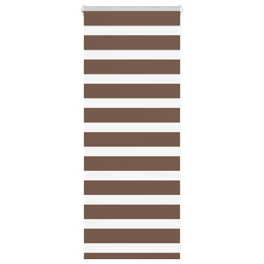 vidaXL Zebra Blind Brown 65x100 cm Fabric Width 60.9 cm Polyester