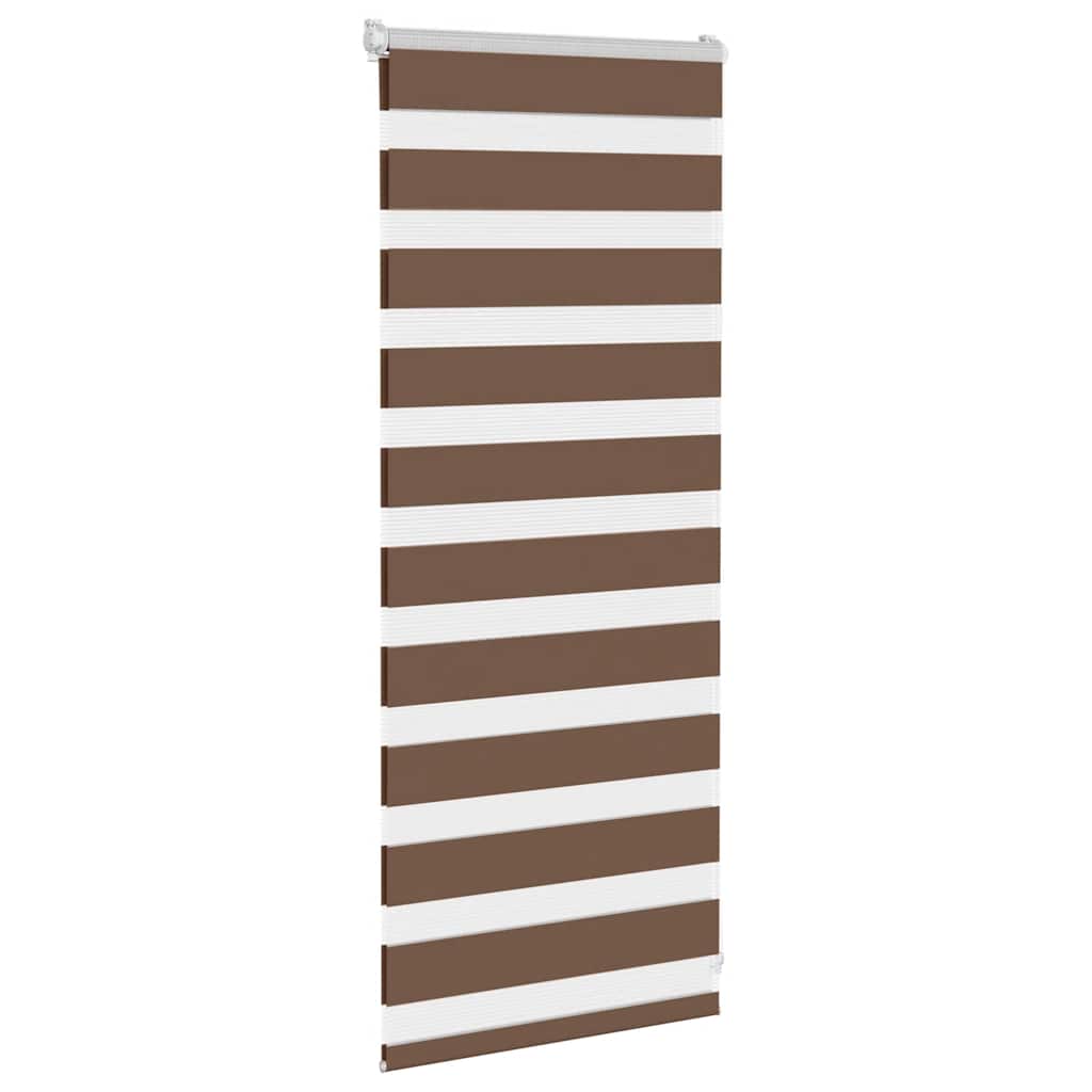 vidaXL Zebra Blind Brown 65x100 cm Fabric Width 60,9 cm Polyester