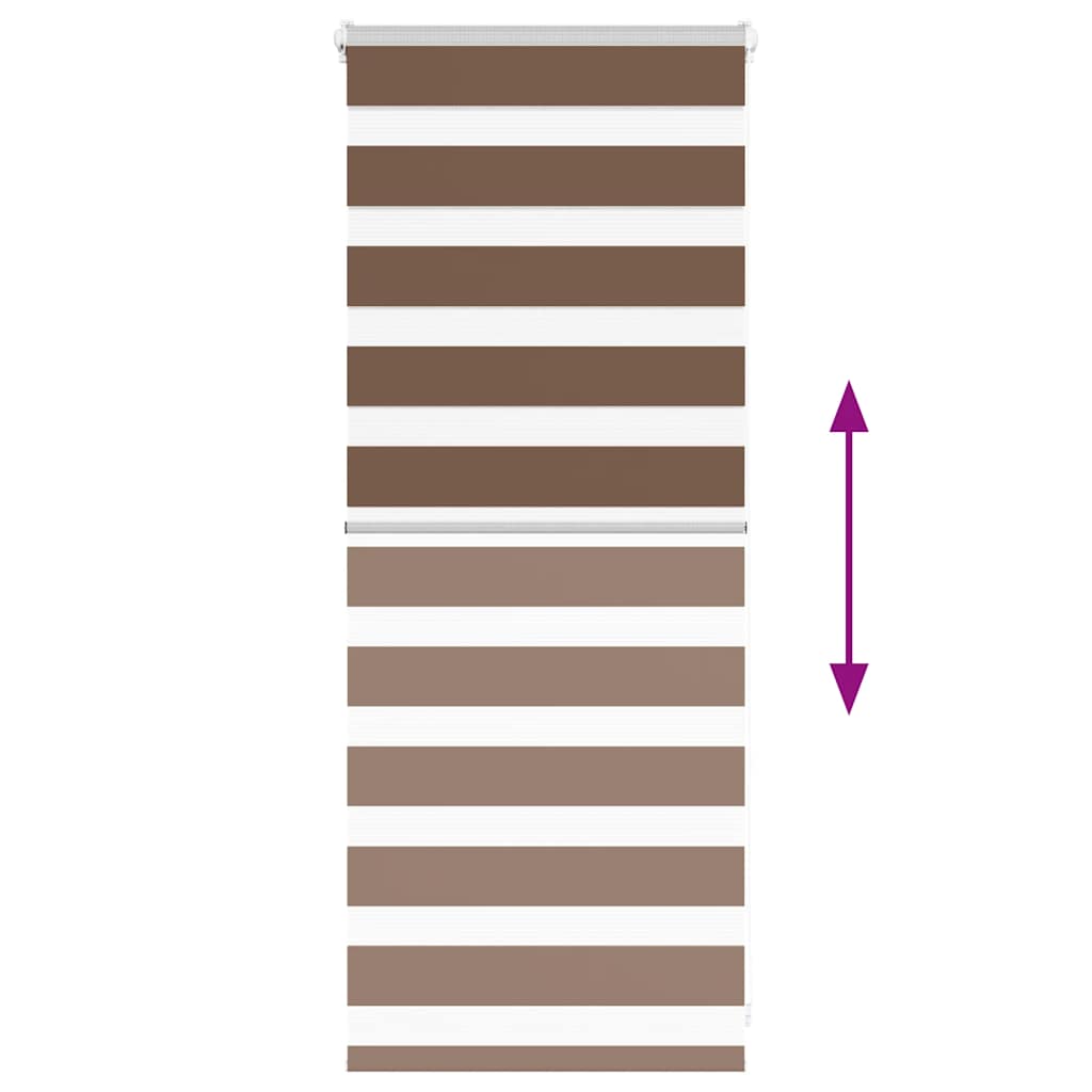 vidaXL Zebra Blind Brown 65x100 cm Fabric Width 60,9 cm Polyester