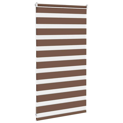 vidaXL Zebra Blind Brown 75x100 cm Fabric Width 70,9 cm Polyester