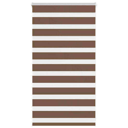 vidaXL Zebra Blind Brown 80x100 cm Fabric Width 75.9 cm Polyester