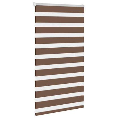 vidaXL Zebra Blind Brown 80x100 cm Fabric Width 75,9 cm Polyester