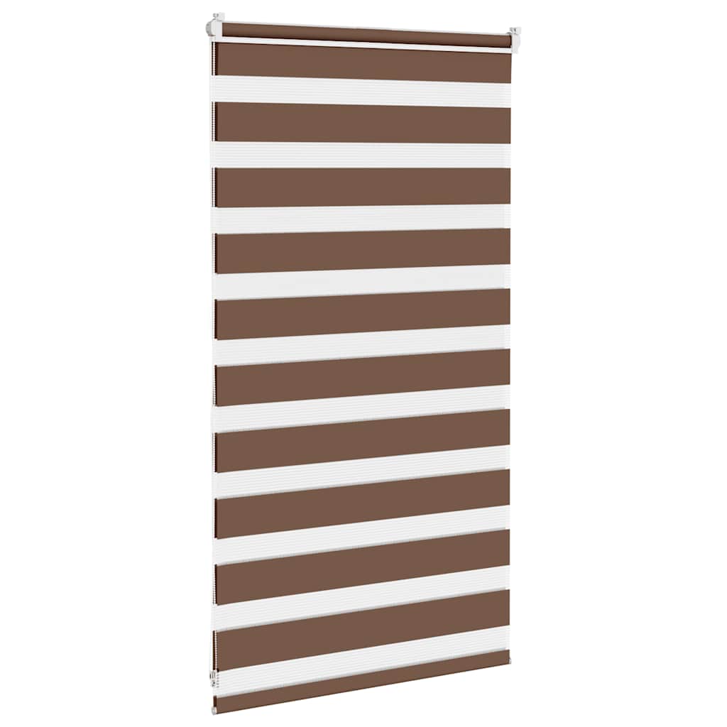 vidaXL Zebra Blind Brown 80x100 cm Fabric Width 75.9 cm Polyester