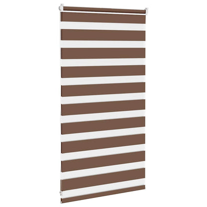 vidaXL Zebra Blind Brown 80x100 cm Fabric Width 75,9 cm Polyester
