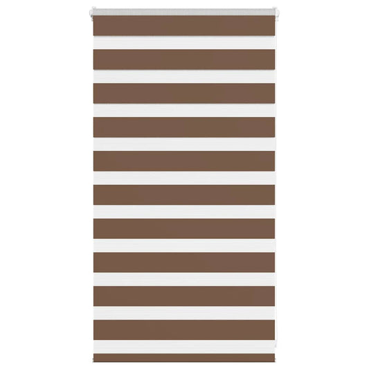 vidaXL Zebra Blind Brown 90x100 cm Fabric Width 85.9 cm Polyester