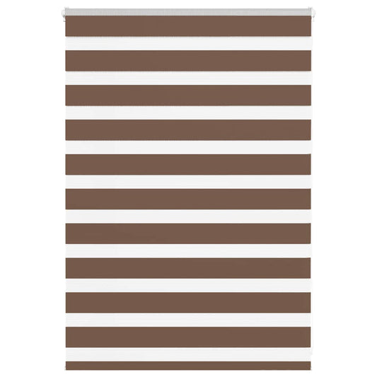 vidaXL Zebra Blind Brown 95x100 cm Fabric Width 90.9 cm Polyester