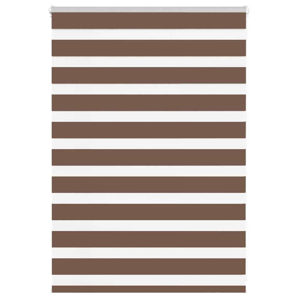 vidaXL Zebra Blind Brown 100x100 cm Fabric Width 95,9 cm Polyester