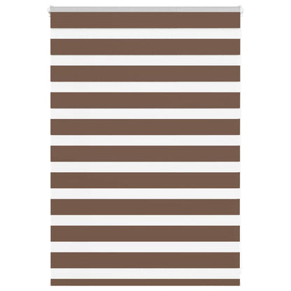 vidaXL Zebra Blind Brown 100x100 cm Fabric Width 95.9 cm Polyester