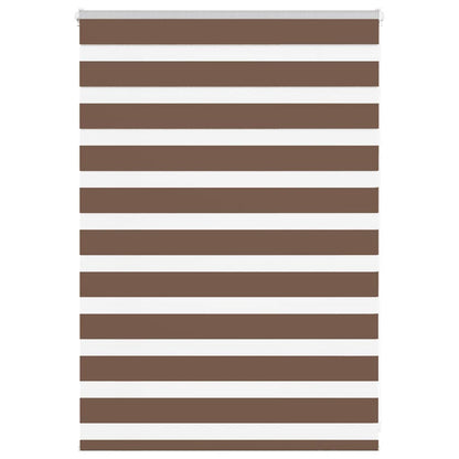 vidaXL Zebra Blind Brown 105x100 cm Fabric Width 100.9 cm Polyester