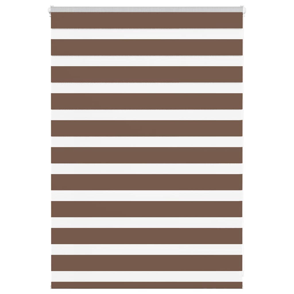 vidaXL Zebra Blind Brown 105x100 cm Fabric Width 100,9 cm Polyester