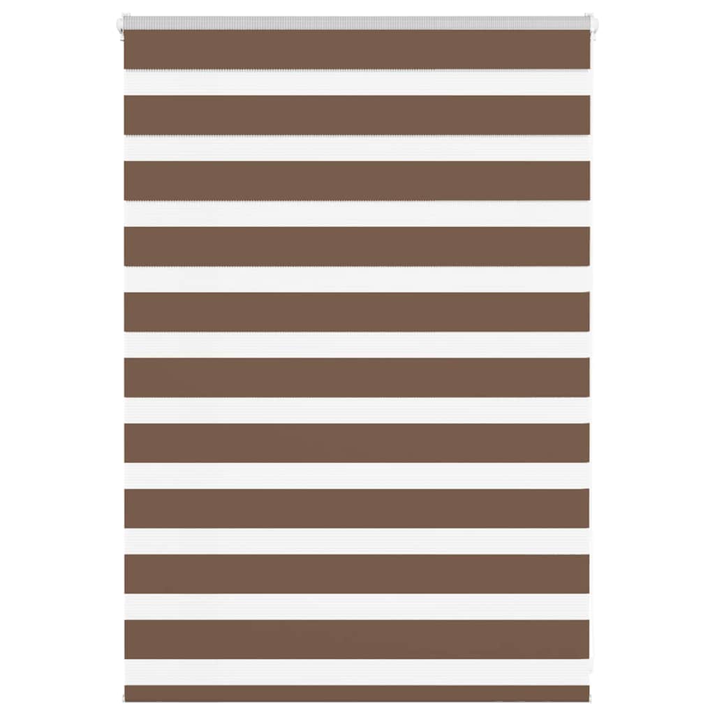 vidaXL Zebra Blind Brown 110x100 cm Fabric Width 105,9 cm Polyester
