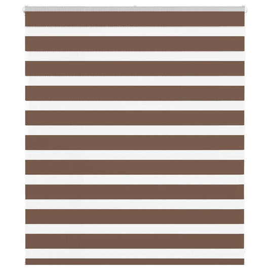 vidaXL Zebra Blind Brown 120x100 cm Fabric Width 115,9 cm Polyester