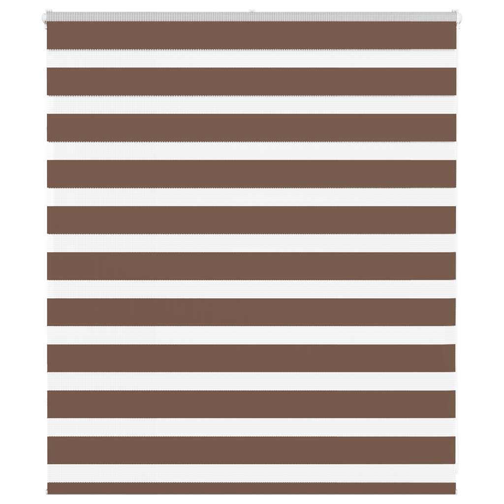 vidaXL Zebra Blind Brown 120x100 cm Fabric Width 115.9 cm Polyester