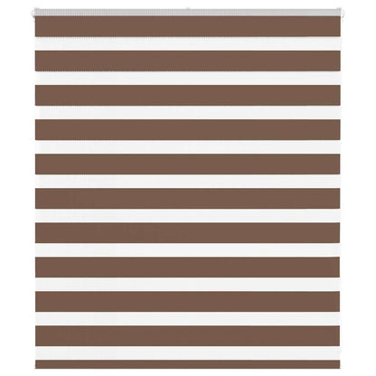 vidaXL Zebra Blind Brown 120x100 cm Fabric Width 115.9 cm Polyester