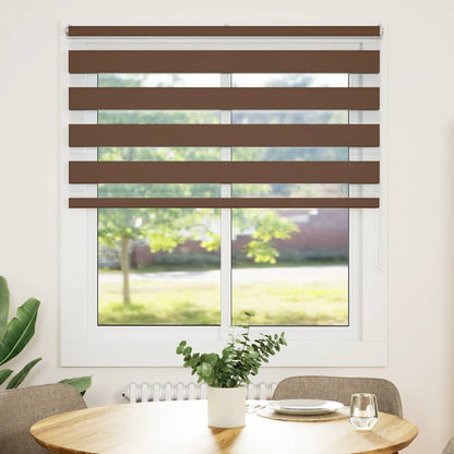 vidaXL Zebra Blind Brown 120x100 cm Fabric Width 115,9 cm Polyester