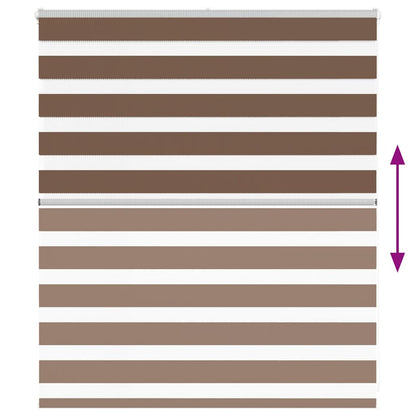 vidaXL Zebra Blind Brown 120x100 cm Fabric Width 115.9 cm Polyester