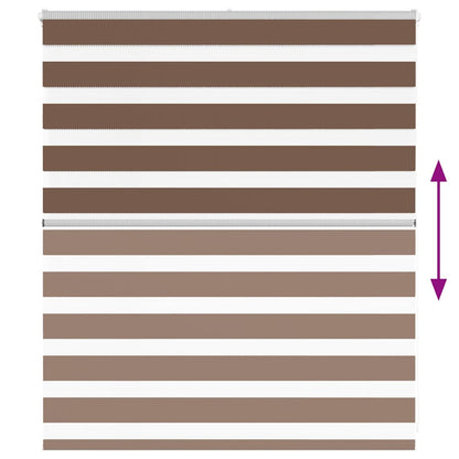 vidaXL Zebra Blind Brown 120x100 cm Fabric Width 115,9 cm Polyester