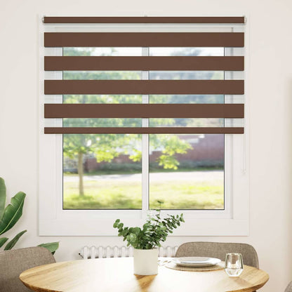 vidaXL Zebra Blind Brown 125x100 cm Fabric Width 120,9 cm Polyester