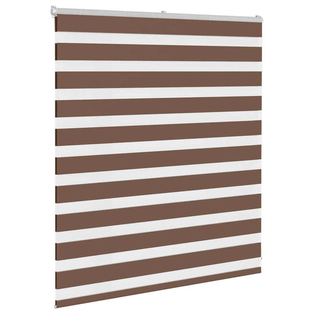vidaXL Zebra Blind Brown 125x100 cm Fabric Width 120,9 cm Polyester