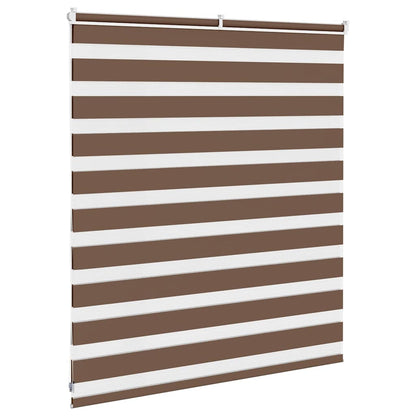 vidaXL Zebra Blind Brown 125x100 cm Fabric Width 120,9 cm Polyester