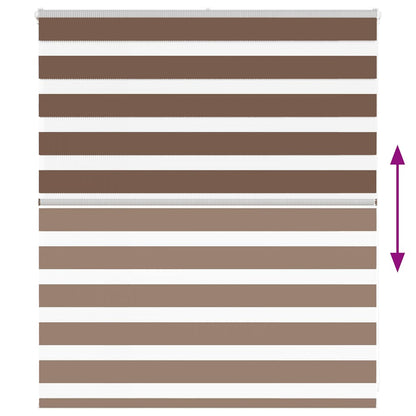 vidaXL Zebra Blind Brown 125x100 cm Fabric Width 120,9 cm Polyester