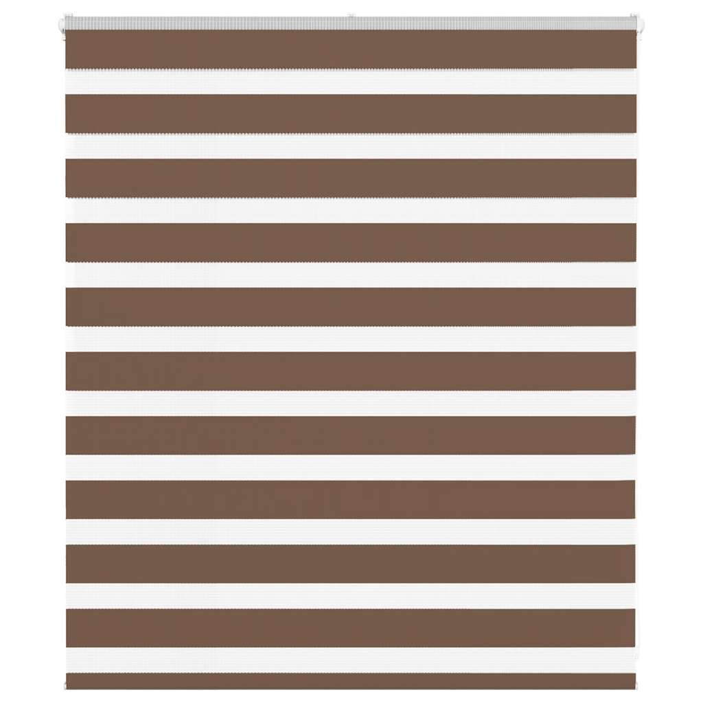 vidaXL Zebra Blind Brown 130x100 cm Fabric Width 125.9 cm Polyester