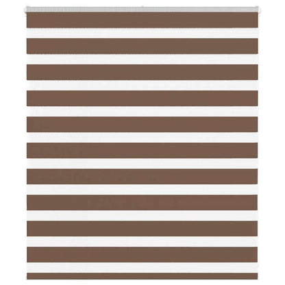 vidaXL Zebra Blind Brown 130x100 cm Fabric Width 125.9 cm Polyester