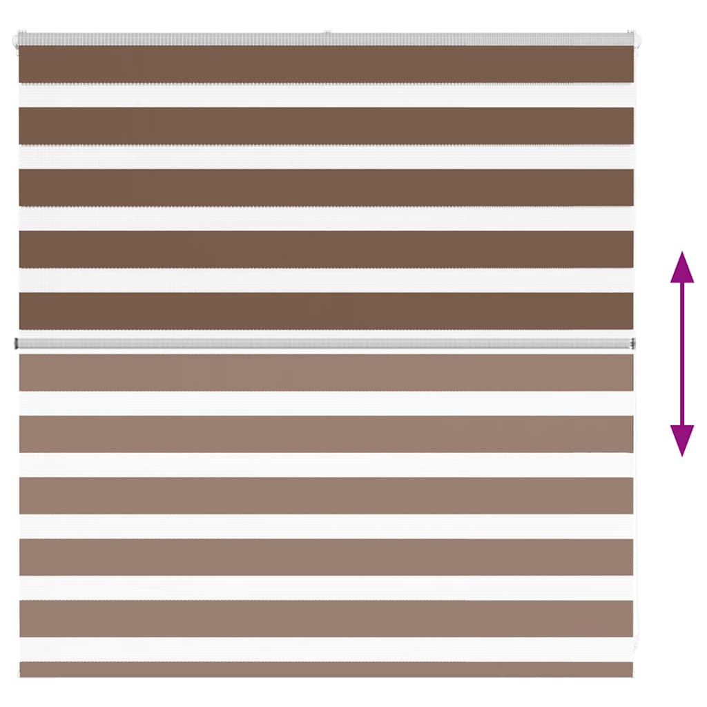 vidaXL Zebra Blind Brown 140x100 cm Fabric Width 135,9 cm Polyester