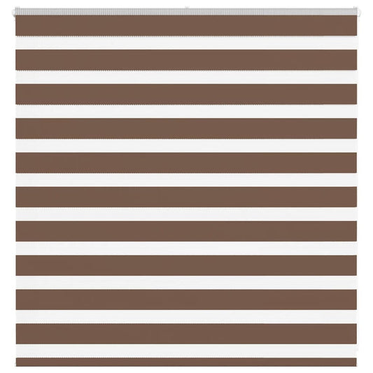 vidaXL Zebra Blind Brown 145x100 cm Fabric Width 140,9 cm Polyester