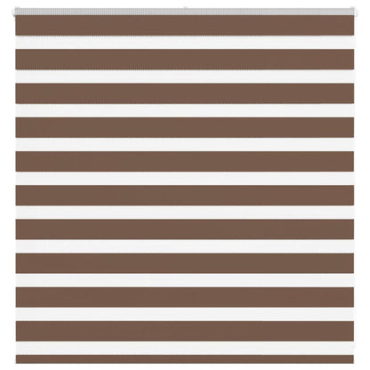 vidaXL Zebra Blind Brown 145x100 cm Fabric Width 140.9 cm Polyester