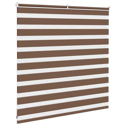 vidaXL Zebra Blind Brown 145x100 cm Fabric Width 140,9 cm Polyester