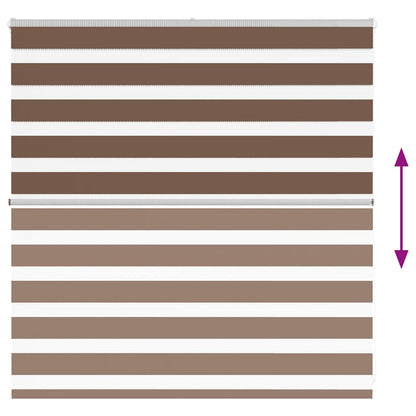 vidaXL Zebra Blind Brown 145x100 cm Fabric Width 140,9 cm Polyester